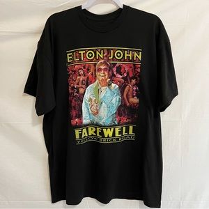 Elton John Farewell Yellow Brick Road the Final Tour T-Shirt 2022 Black Size XL